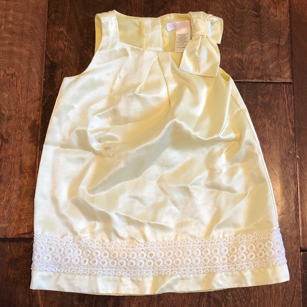 Janie and Jack yellow satin dress
